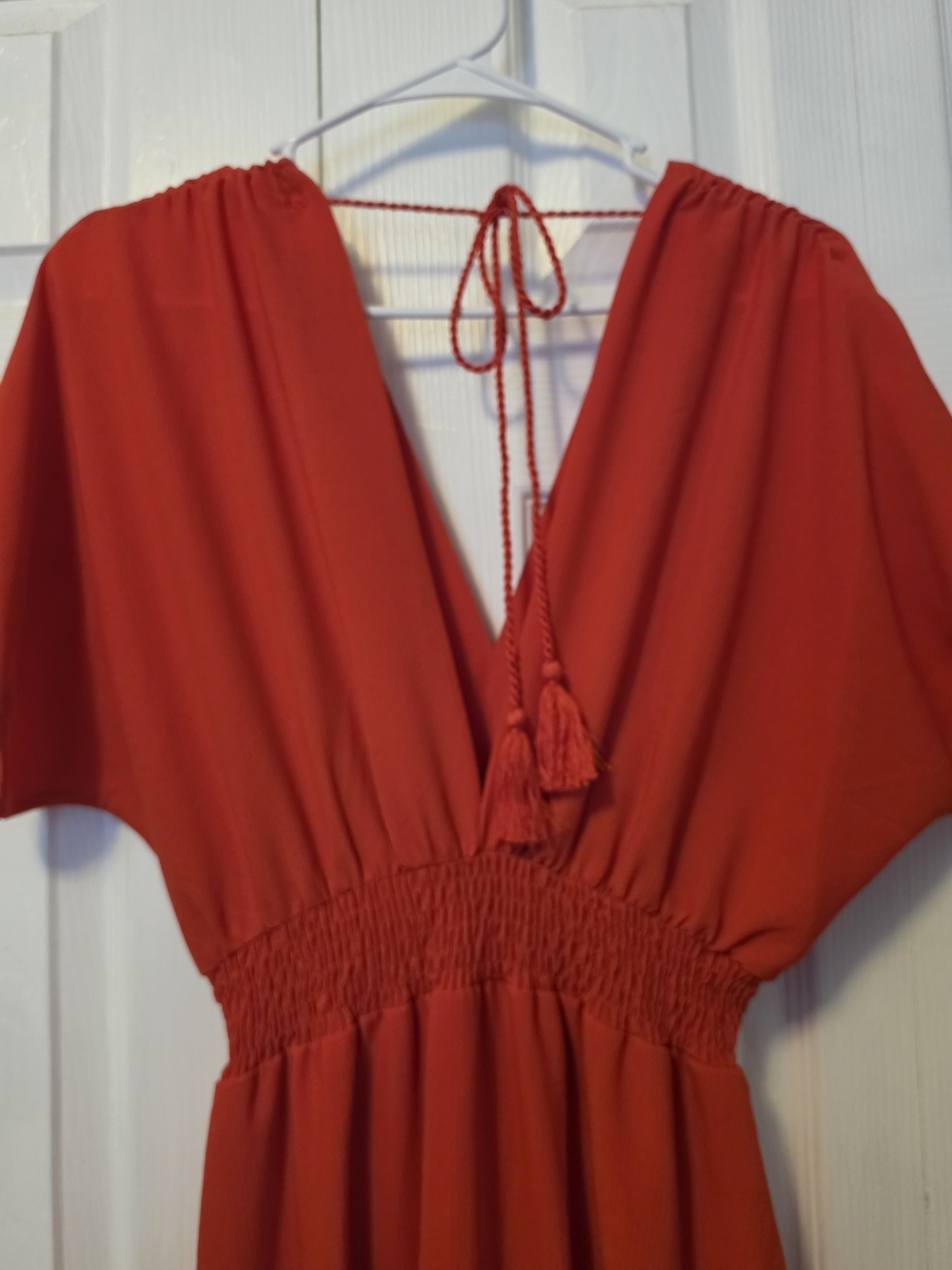 Flying Tomato Red Ruffled High-Low Dress - Picture 4 of 6